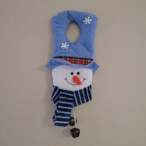 Festive Snowman Head Christmas Door Knob Hanger Decor
